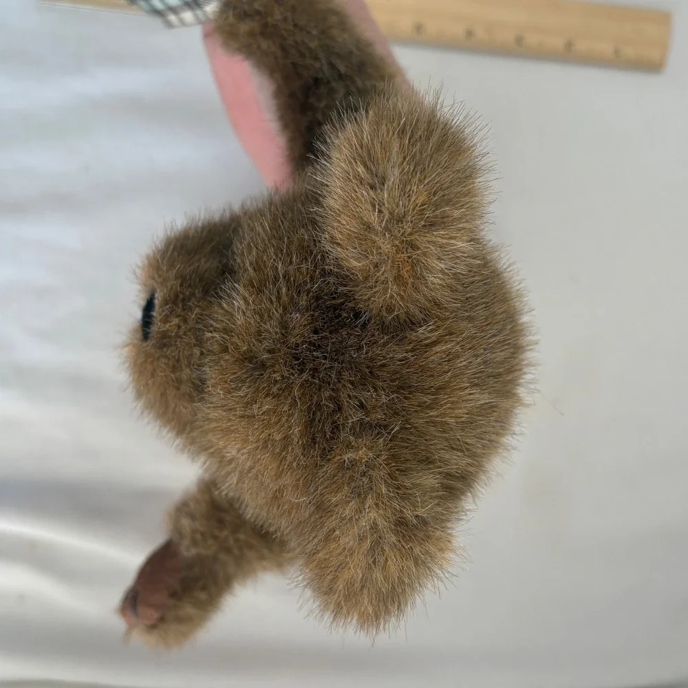Boyds BearWear Plush Teddy Bear Brown Shaggy‎ Fur Red Corduroy Overalls 10 inch